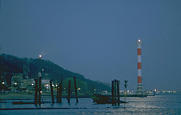 Richtfeuer Blankenese bei Nacht