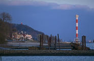 Richtfeuer Blankenese in der Dämmerung