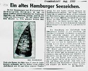 Artikel zum Fund aus dem Hamburger Fremdenblatt vom August 1933